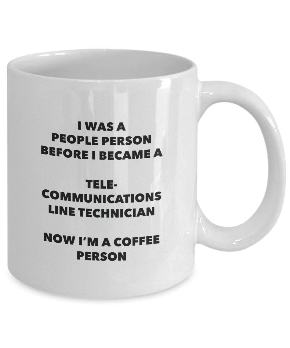 Telecommunications Line technicien personne à café Mug Tasse à thé de cacao – rigolo – Anniversaire de Noël amateur de café mignon Gag Gifts Idée 15oz blanc