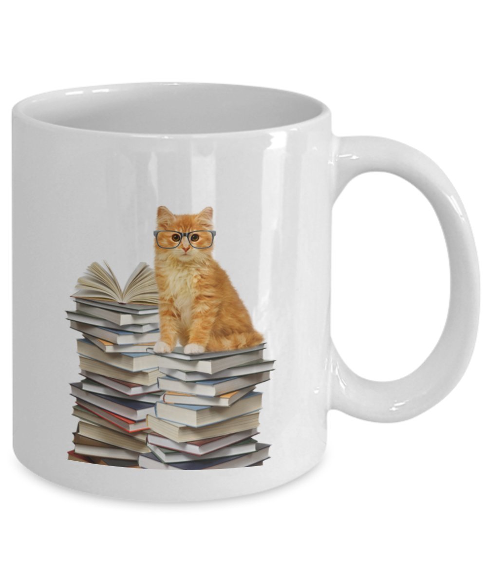 Smarty Cat Mug - Funny Tea Hot Cocoa Coffee Cup - Novelty Birthday Christmas Gag Gifts Idea