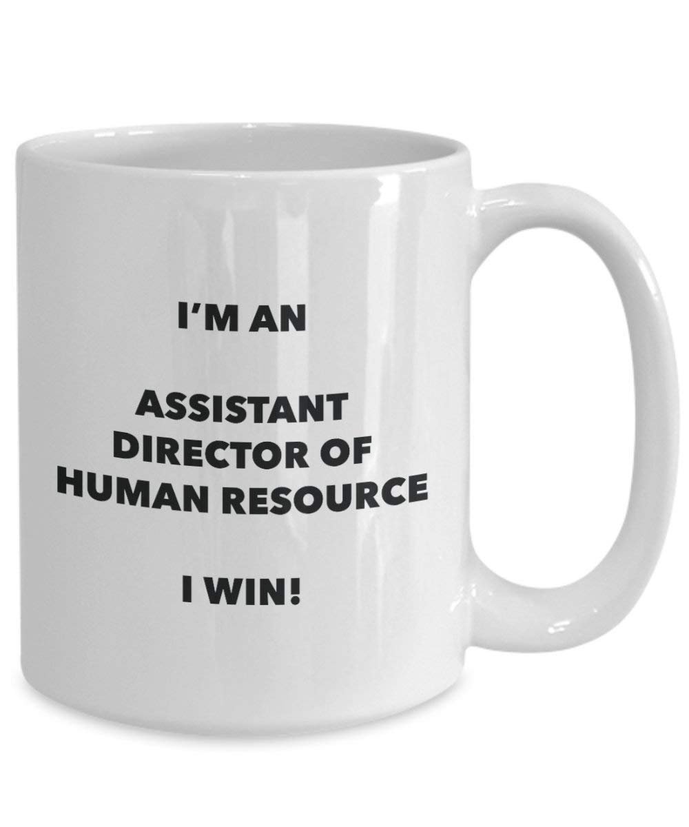I' m An assistente direttore di risorse umane tazza i Win. – Funny Coffee Cup – Birthday Christmas GAG regalo idea 15oz Infradito colorati estivi, con finte perline