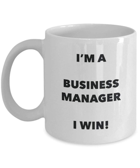 Business manager mug – I' m A Business manager i Win. – Funny Coffee Cup – novelty Birthday Christmas GAG regalo idea 11oz Infradito colorati estivi, con finte perline