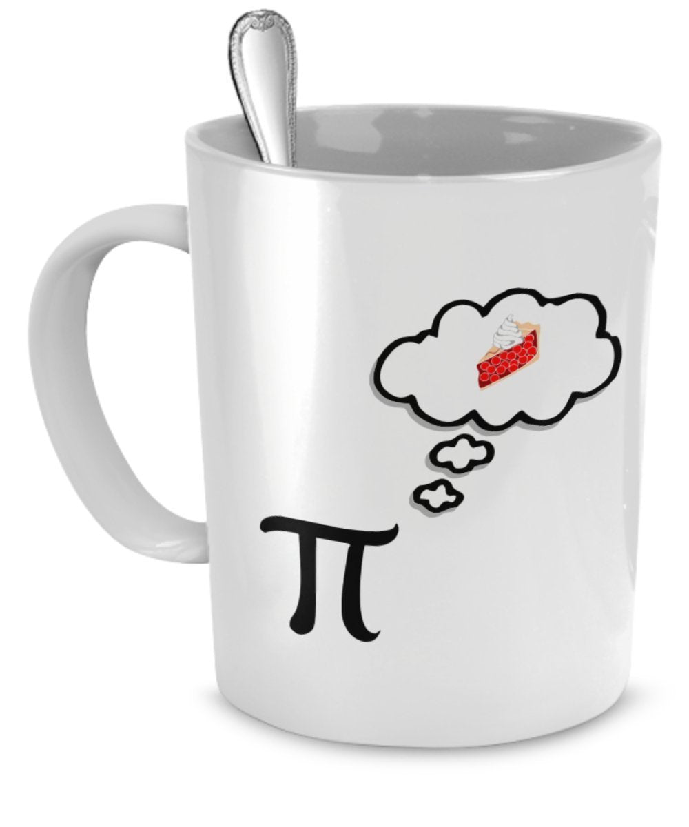 SpreadPassion Math Mug - Pi Likes Pie - Funny Math Mugs - Pie Mug -Pi Mug