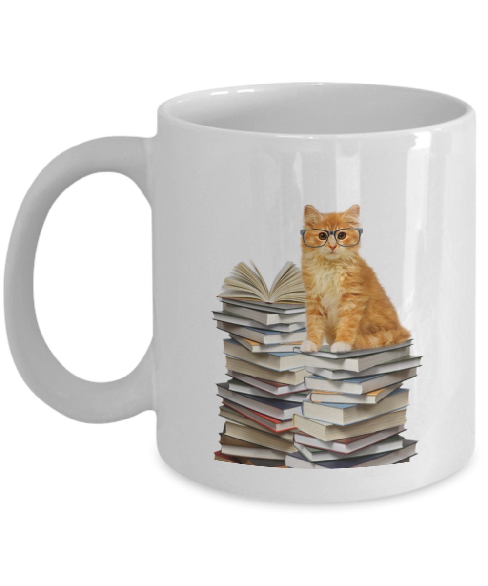 Smarty Cat Mug - Funny Tea Hot Cocoa Coffee Cup - Novelty Birthday Christmas Gag Gifts Idea