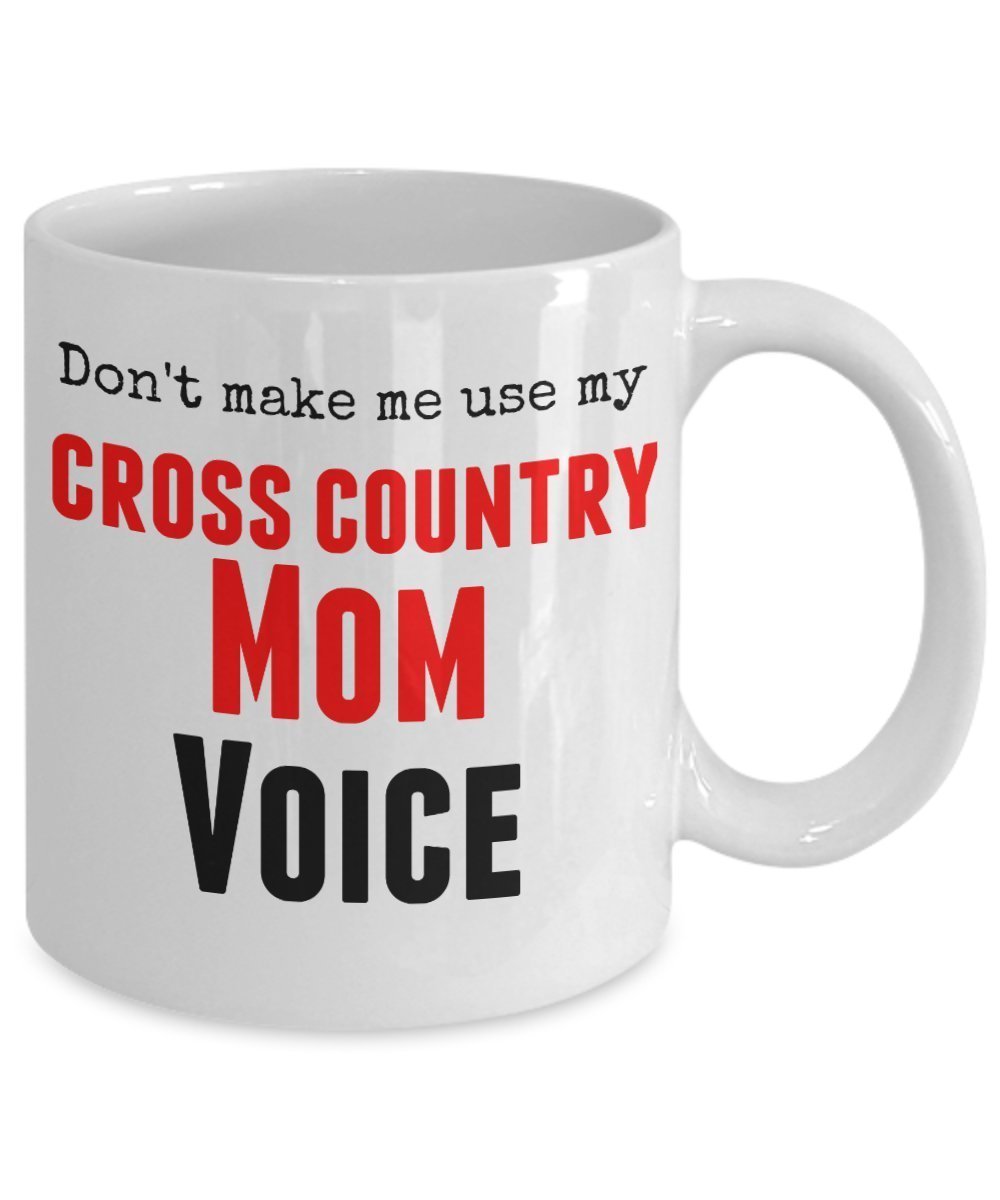 Tazza da caffè in ceramica con scritta in inglese"Don't Make Me Use My Cross Country Mom Voice", 325 ml