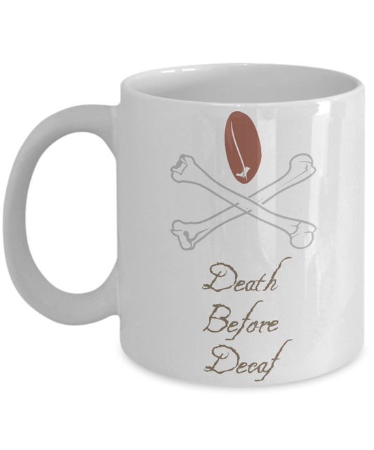 Death Before Decaf Coffee Mug - Sugar Skull Mug - Funny Coffee Mug - Unique Ceramic Gift Idea