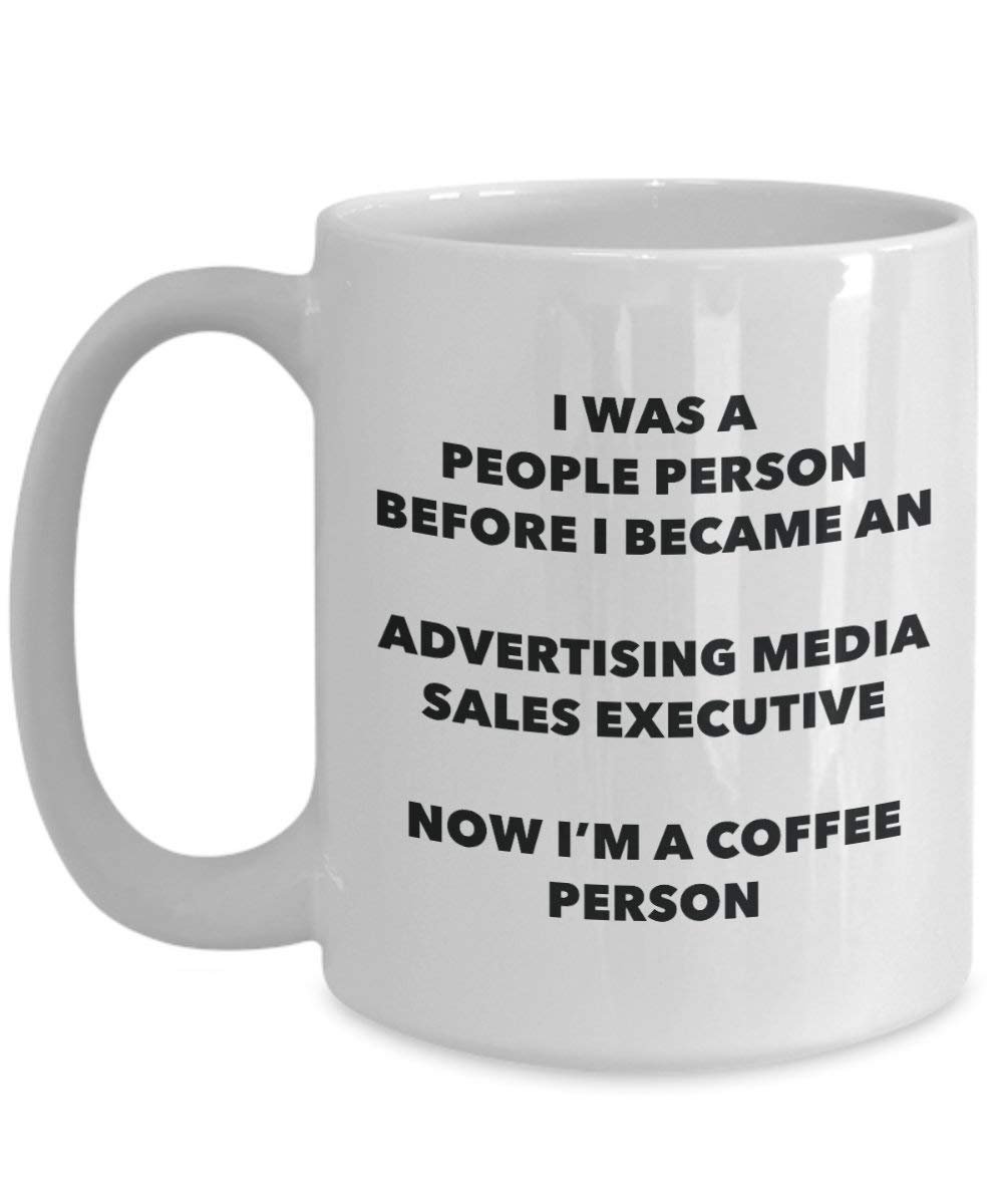 Werbung Media Sales Executive Kaffee Person Tasse – Funny Tee Kakao-Tasse – Geburtstag Weihnachten Kaffee Lover Cute Gag Geschenke Idee