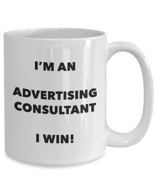 Werbung Berater Tasse – Ich bin ein Werbung Berater I Win. – Funny Kaffeetasse – Neuheit Geburtstag Weihnachten Gag Geschenke Idee