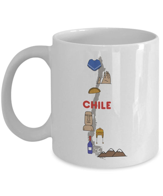 Chile Reisebecher – Lustige Teetasse für heiße Kakao-Kaffeetasse – Neuheit Geburtstag Weihnachten Jahrestag Gag Geschenk Idee