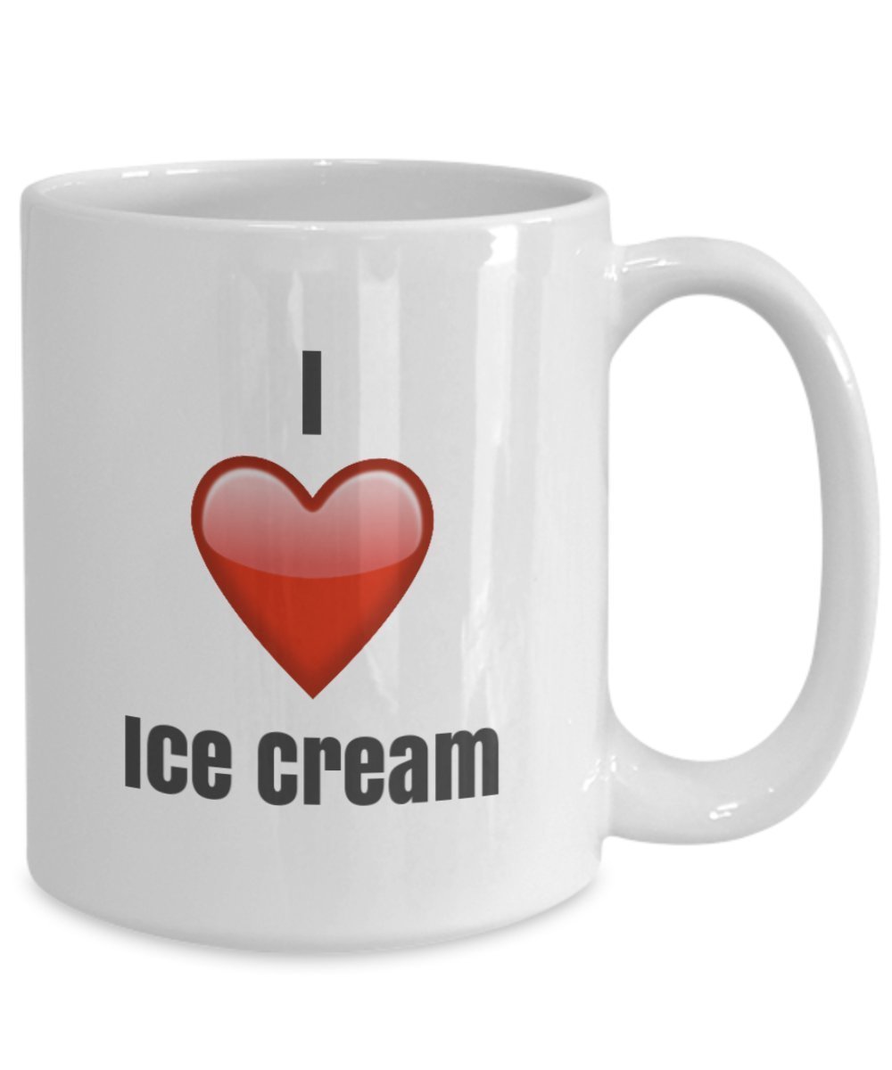 Kaffeetasse mit Aufschrift"I Love Ice Cream", Keramik, Geschenkidee