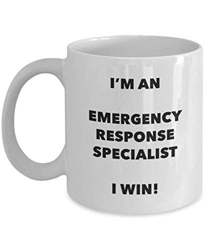 Lustige Kaffeetasse mit Aufschrift „I'm an Emergency Response Specialist I win!“