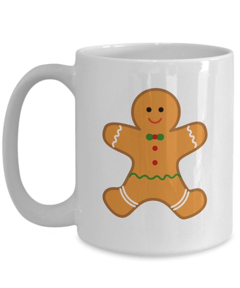 Kaffeetasse mit Lebkuchenmann-Motiv, lustige Teetasse, Kakaotasse, Geschenkidee für Geburtstag, Weihnachten, Jahrestag, Gag 15oz weiß