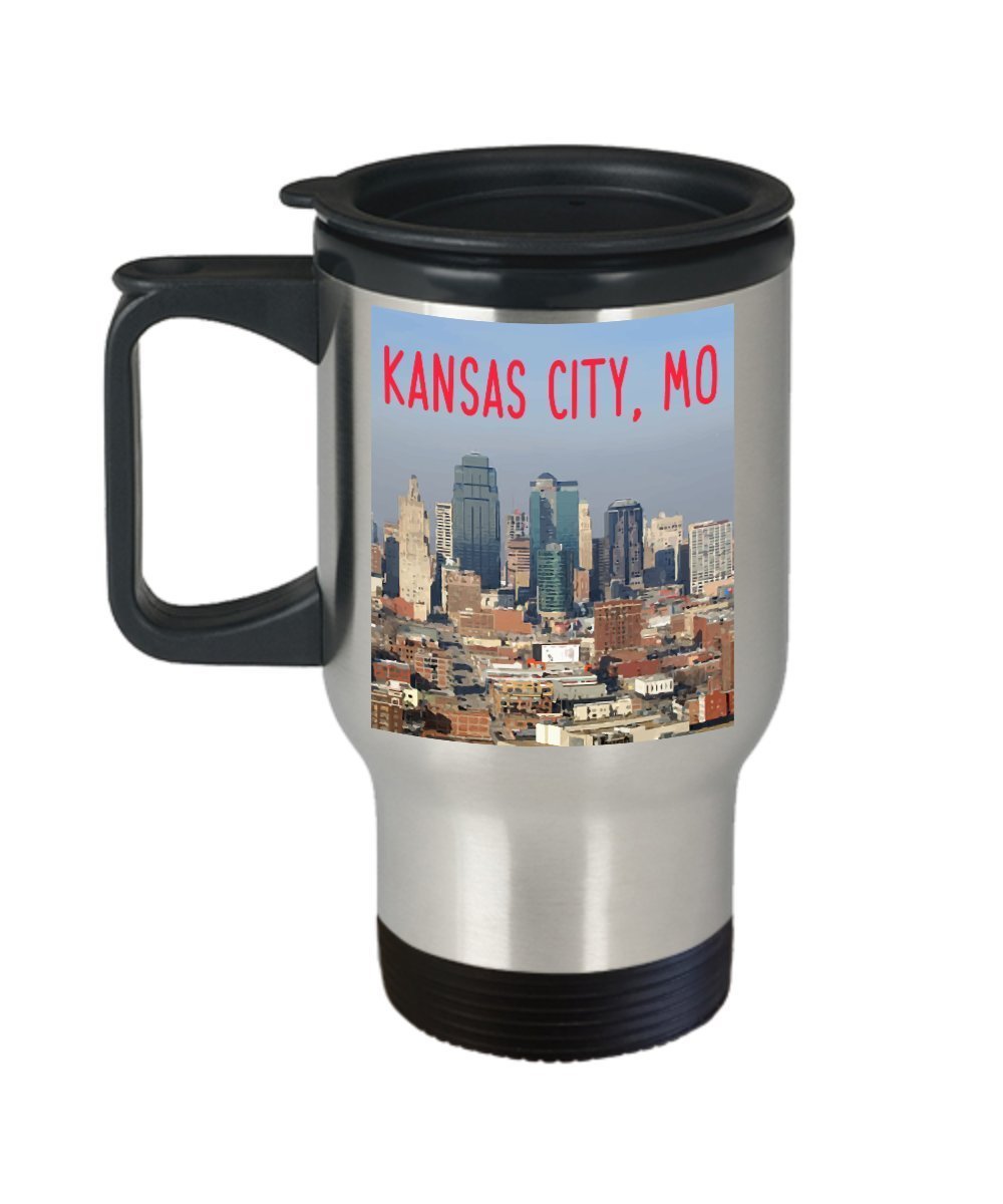 Kansas City Travel Mug - Kansas City, Mo - Funny Tea Hot Cocoa Coffee Insulated Tumbler - Novelty Birthday Christmas Anniversary Gag Gifts Idea