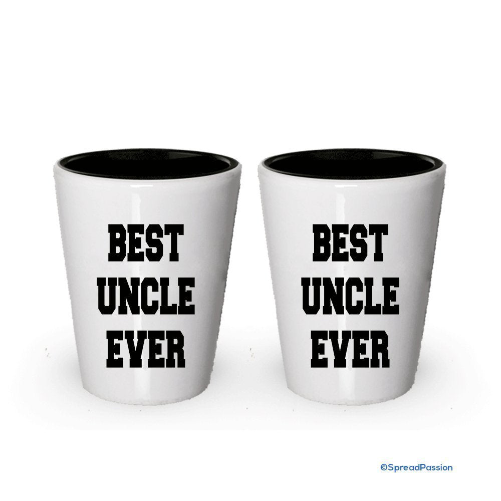 Best Uncle Ever Shot Glas Funny Schnapsgläser White Exterior and Black Interior