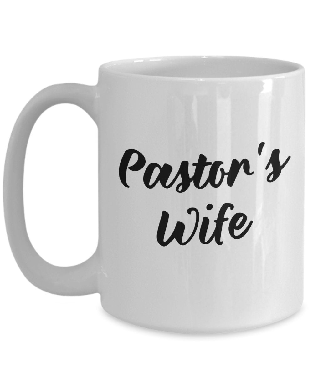 Lustige Kaffeetasse mit Aufschrift"Pastor's Wife"