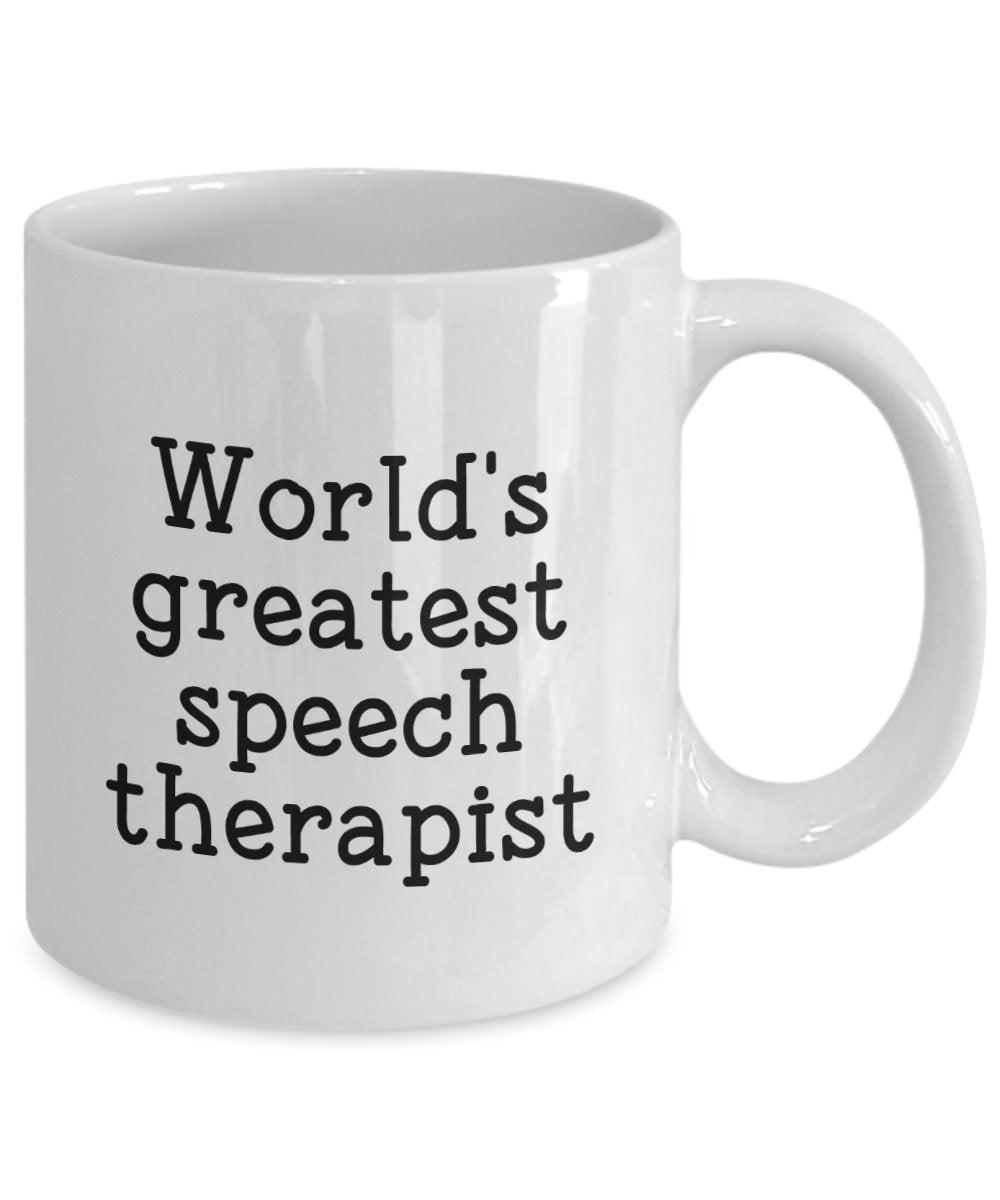 Speech Therapist Gifts - World's Greatest Speech Therapist Mug - Funny Tea Hot Cocoa Coffee Cup - Birthday Christmas Gag Gifts Idea