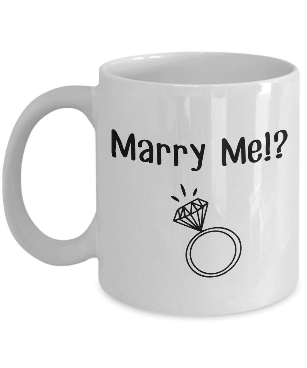 Marry Me – Funny Tee Kaffee Kakao Tasse – Neuheit Geburtstag Weihnachten Jahrestag Gag Geschenke Idee
