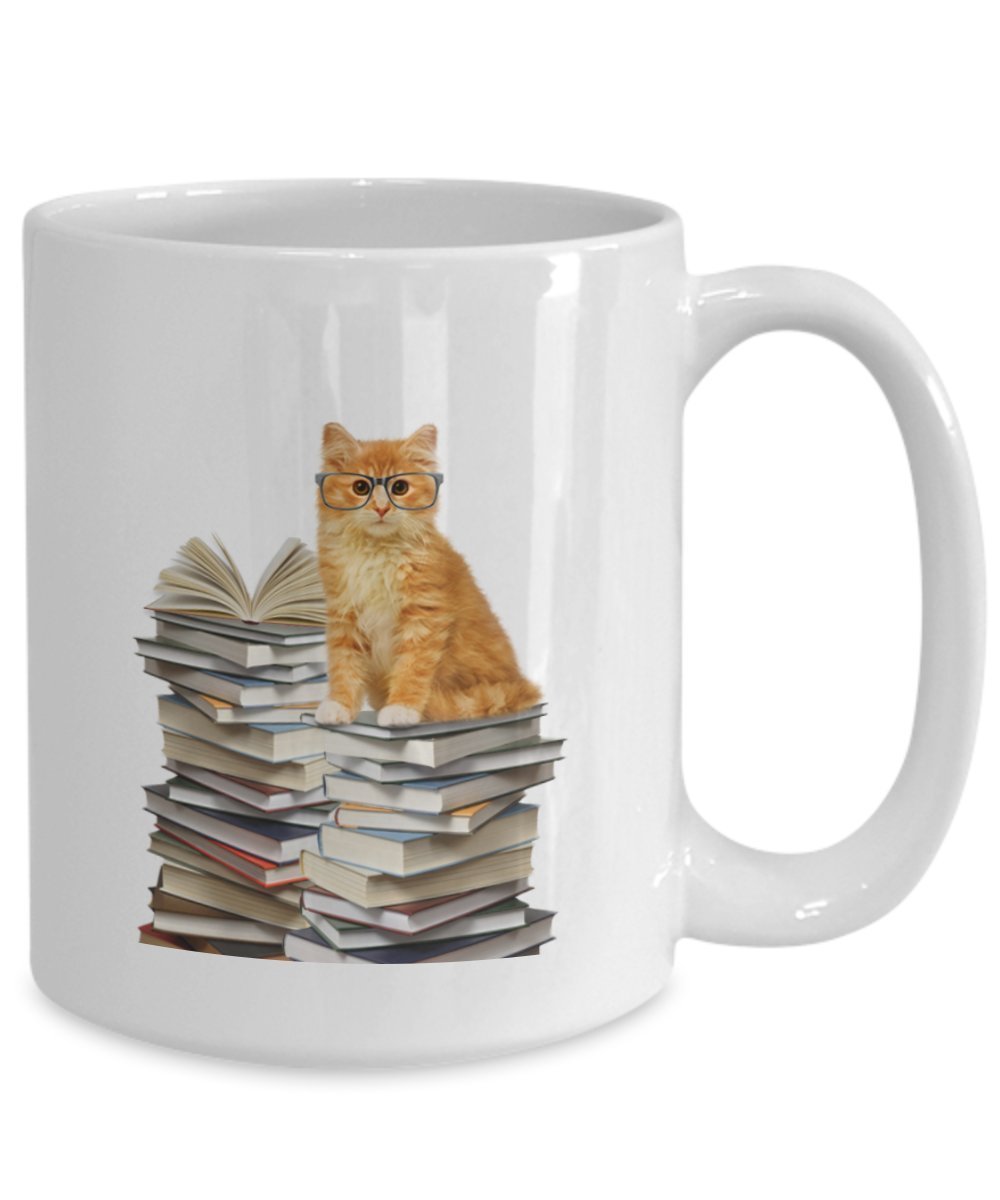 Smarty Cat Mug - Funny Tea Hot Cocoa Coffee Cup - Novelty Birthday Christmas Gag Gifts Idea