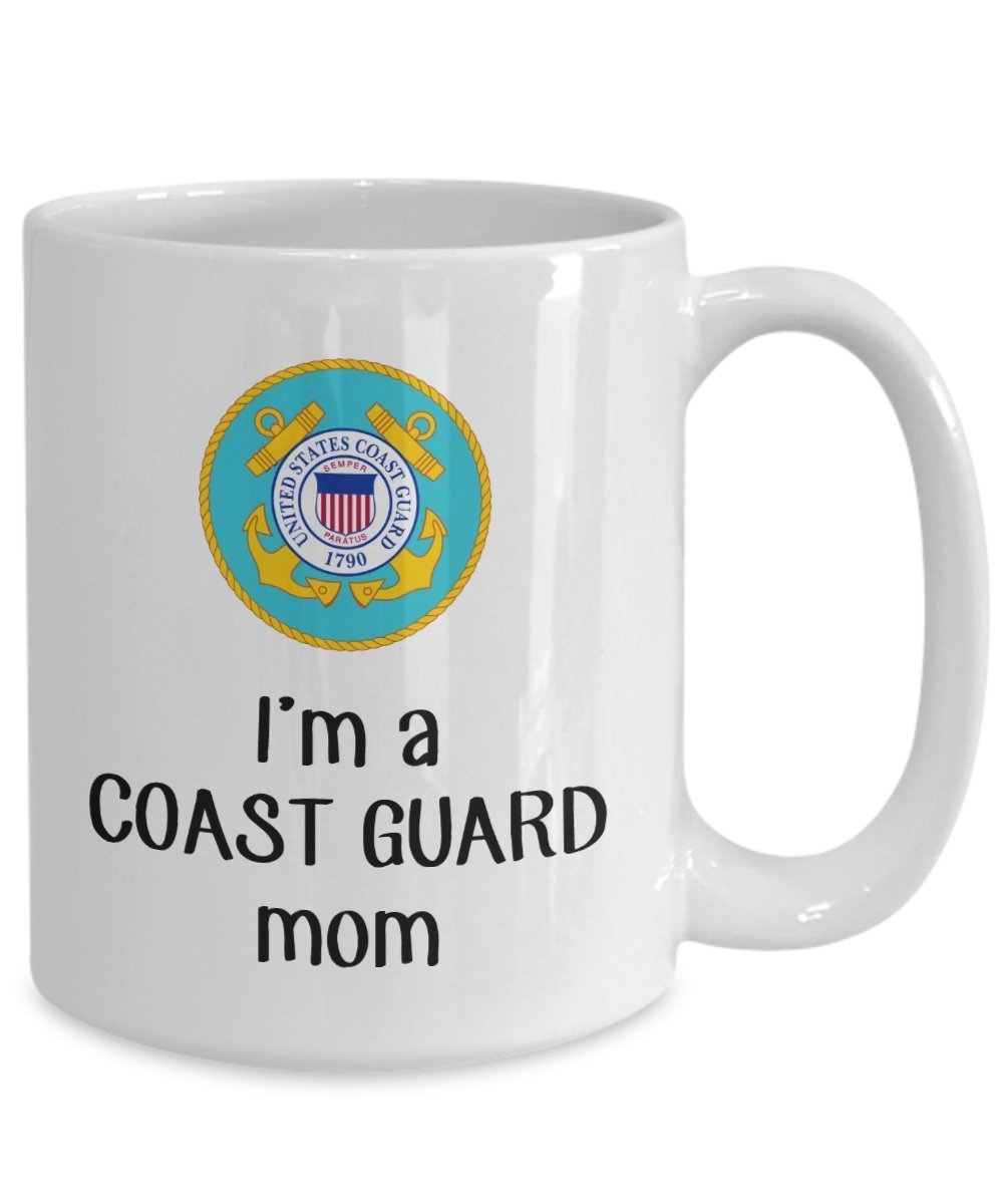 Coast Guard Mom Mug - Funny Tea Hot Cocoa Coffee Cup - Novelty Birthday Christmas Anniversary Gag Gifts Idea