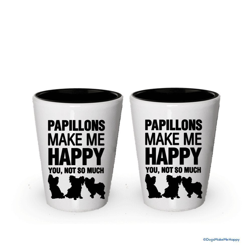 Papillons Make Me Happy- Funny Shot Glasses (6)
