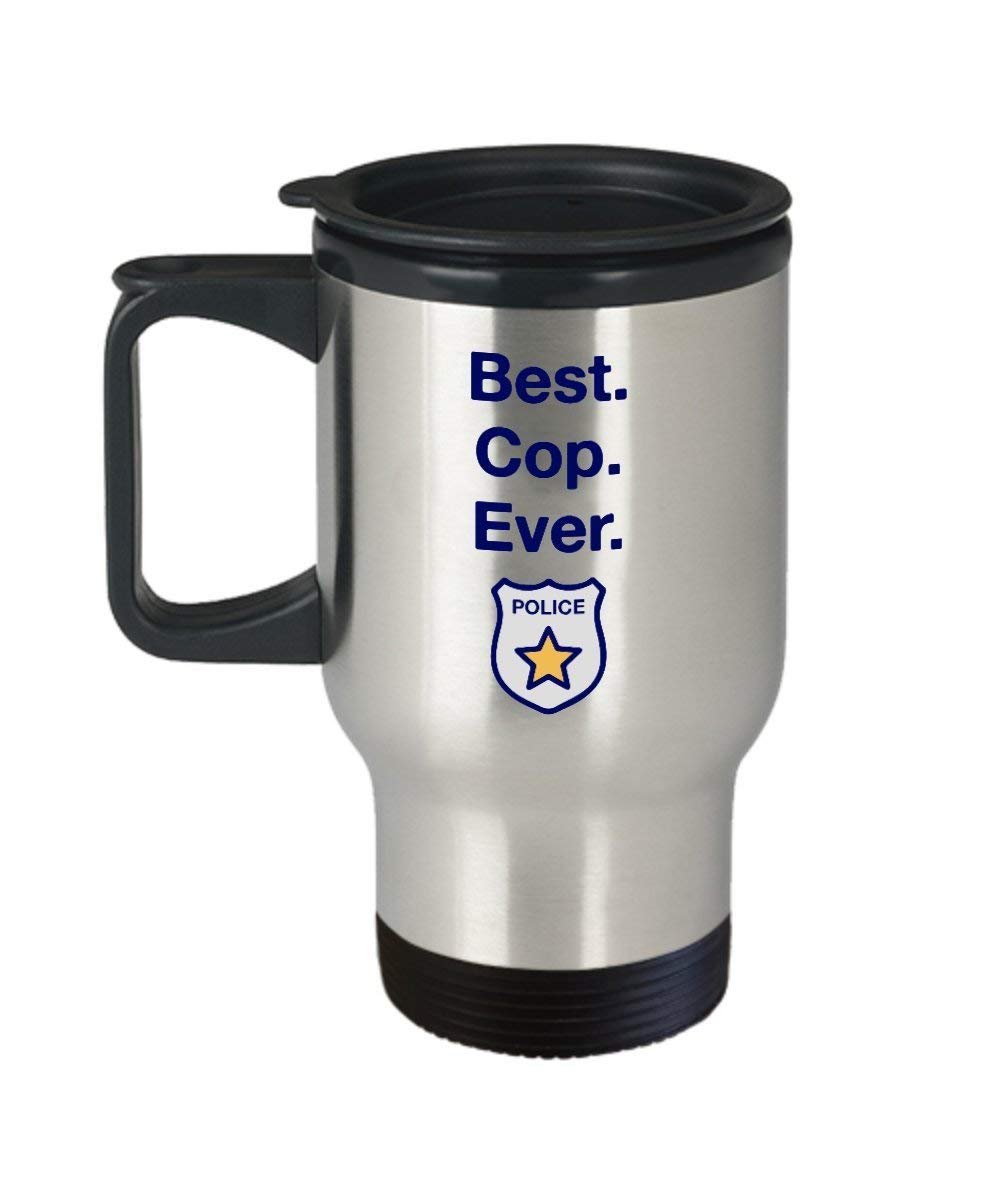 Best Cop Ever Travel mug – Funny Tea Hot Cocoa Coffee Insulated tumbler- novità compleanno Natale anniversario GAG regalo idea