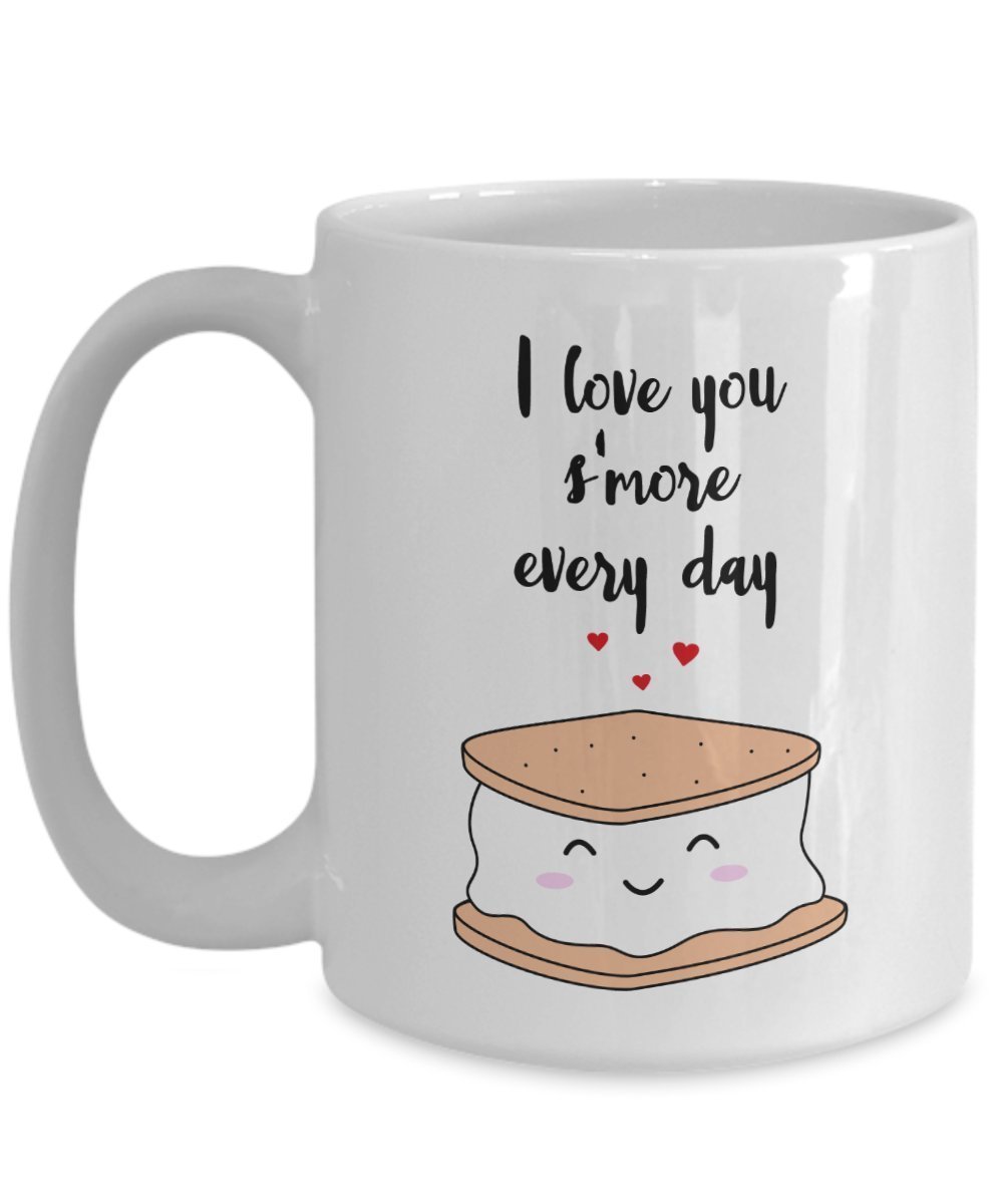 Kaffeetasse mit Aufschrift"I Love You Smore" – Lustige Teetasse für heiße Kakao – Neuheit Geburtstag Weihnachten Jahrestag Gag Geschenkidee