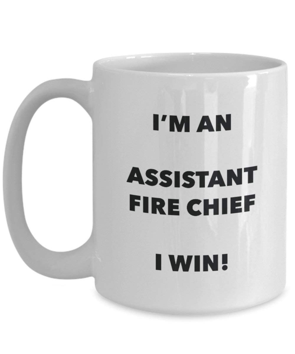 Assistant Fire Chief mug – I' m An Assistant Fire Chief i Win. – Funny Coffee Cup – novelty Birthday Christmas GAG regalo idea 11oz Infradito colorati estivi, con finte perline