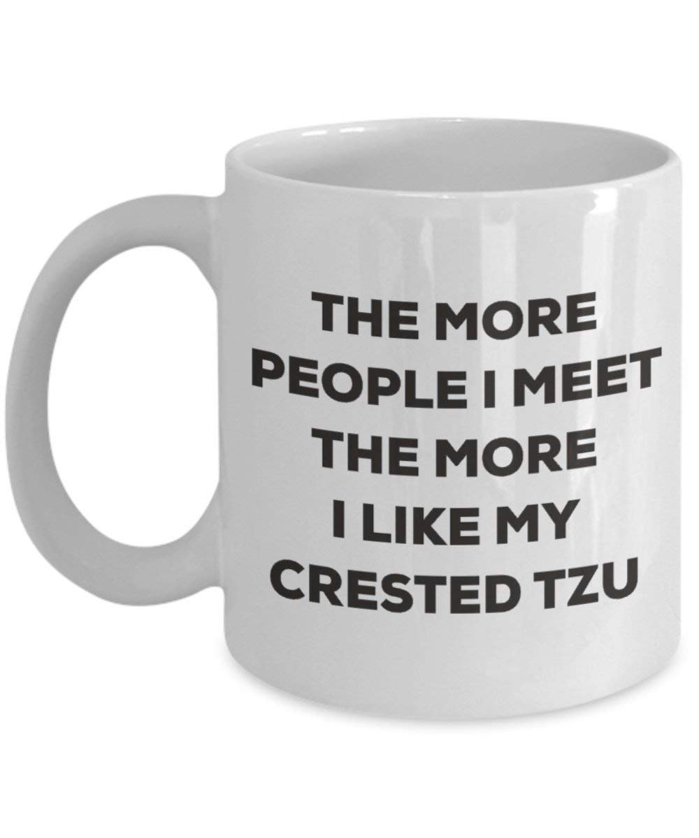 Le plus de personnes I Meet the More I Like My Huppé Tzu Mug de Noël – Funny Tasse à café – amateur de chien mignon Gag Gifts Idée 11oz blanc