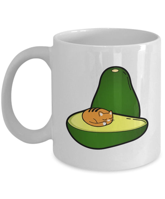 Avocado Pun Mug - Avo-Cat-O - Funny Tea Hot Cocoa Coffee Cup - Novelty Birthday Christmas Gag Gifts Idea