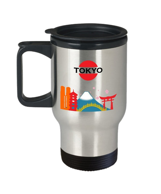 Tokyo Travel Mug - Funny Tea Hot Cocoa Coffee Insulated Tumbler Cup - Novelty Birthday Christmas Anniversary Gag Gifts Idea