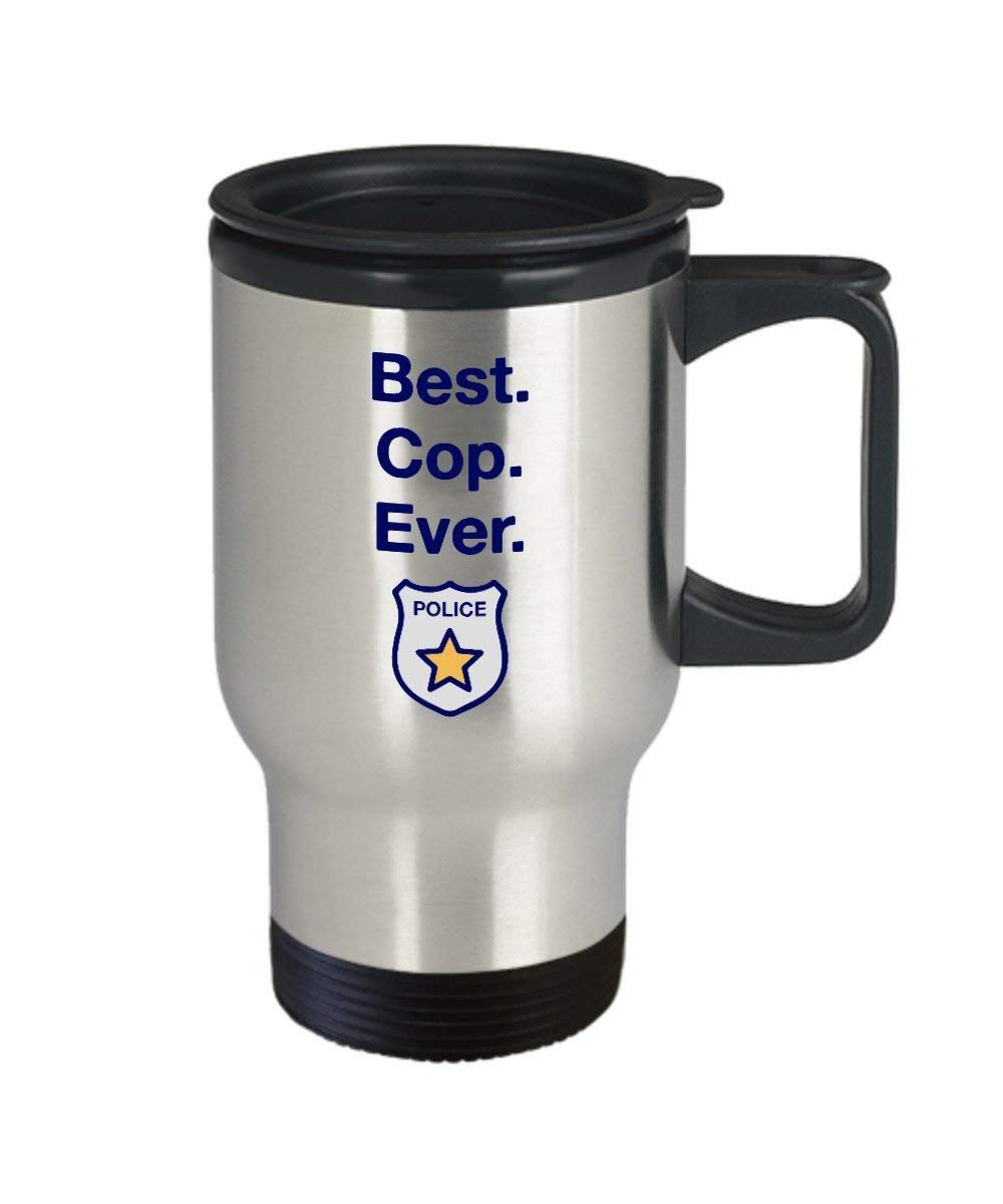 Best Cop Ever Travel mug – Funny Tea Hot Cocoa Coffee Insulated tumbler- novità compleanno Natale anniversario GAG regalo idea
