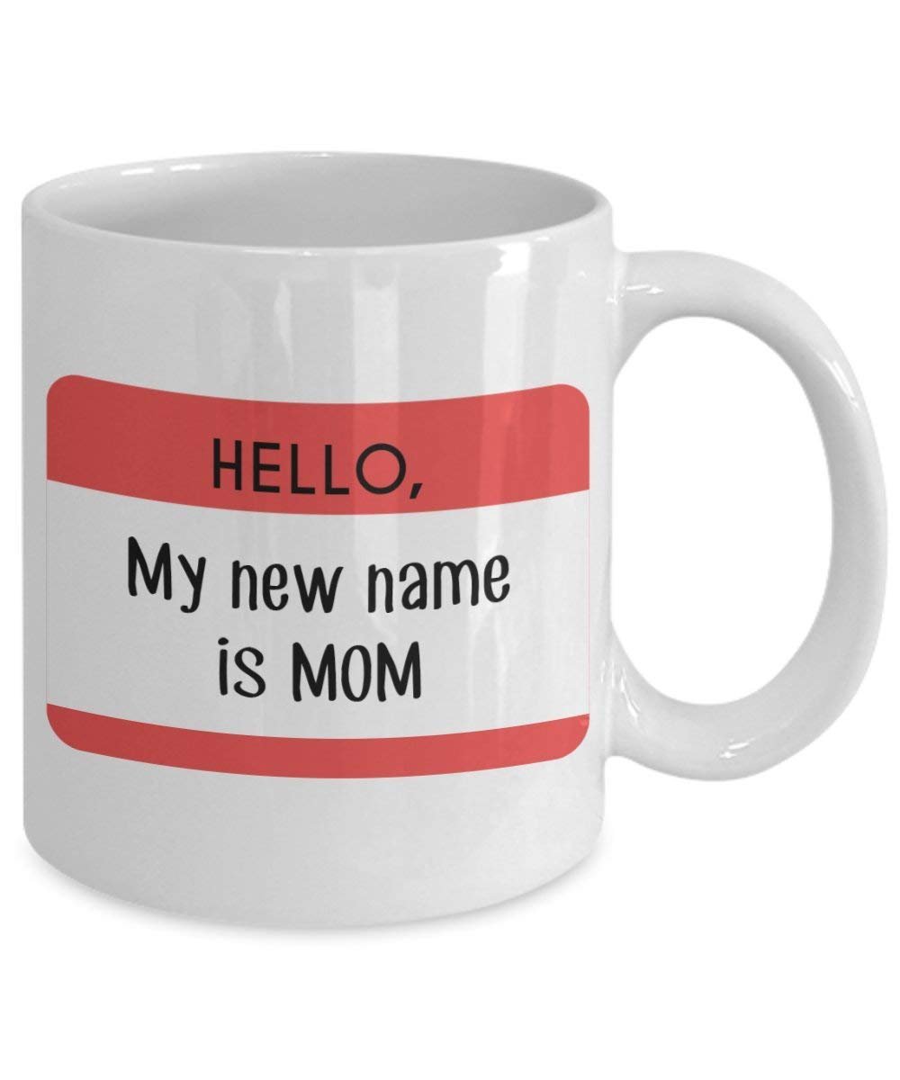 Hello My New Name Is Mom Tasse – Funny Tee Hot Cocoa Kaffeetasse – Neuheit Geburtstag Weihnachten Jahrestag Gag Geschenke Idee