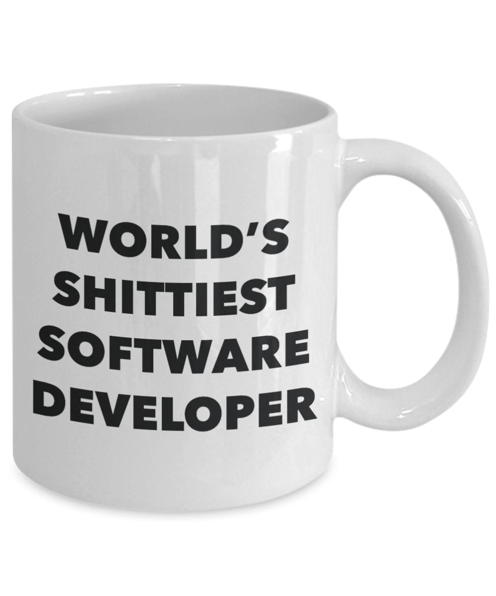 Software Developer Coffee Mug - World's Shittiest Software Developer - Gifts for Software Developer - Funny Novelty Birthday Present Idea