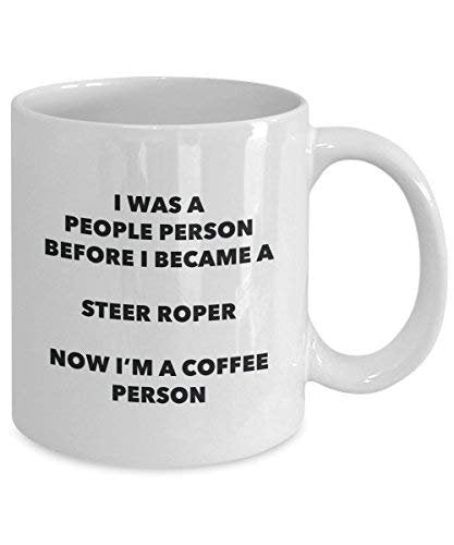 Steer Roper Coffee Person Mug - Funny Tea Cocoa Cup - Birthday Christmas Coffee Lover Cute Gag Gifts Idea