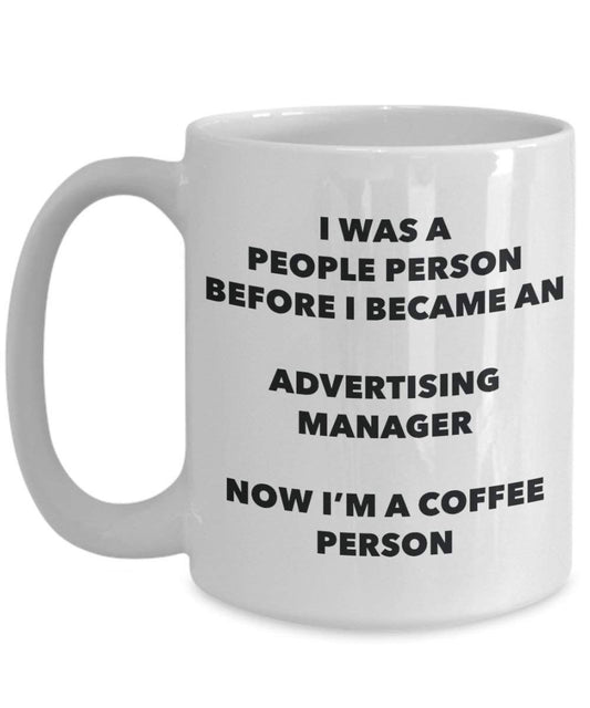Werbung Manager Kaffee Person Tasse – Funny Tee Kakao-Tasse – Geburtstag Weihnachten Kaffee Lover Cute Gag Geschenke Idee