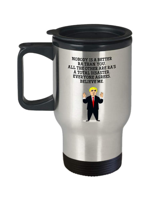 Funny RA Trump Head Travel Mug - Donald Trump Insulated Tumbler - RA Gifts Idea