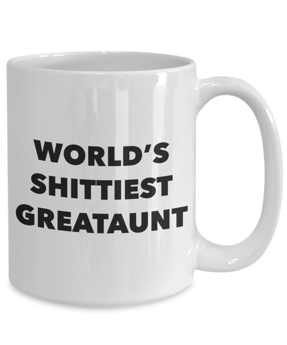 Great-aunt Mug - Coffee Cup - World's Shittiest Great-aunt - Great-aunt Gifts - Funny Novelty Birthday Present Idea