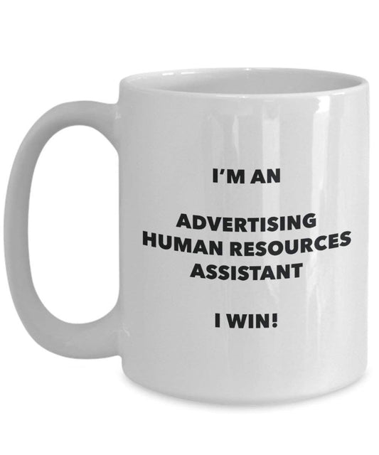 Werbung Echthaar Ressourcen Assistant Tasse – Ich bin ein Werbung Echthaar Ressourcen Assistant I Win. – Funny Kaffeetasse – Neuheit Geburtstag Weihnachten Gag Geschenke Idee 15oz weiß