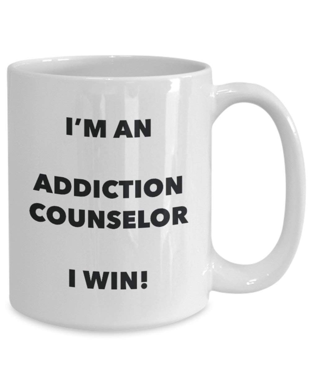 Addiction Ratgeber Tasse – Ich abhängig Bin, Ratgeber I Win. – Funny Kaffeetasse – Neuheit Geburtstag Weihnachten Gag Geschenke Idee 15oz weiß