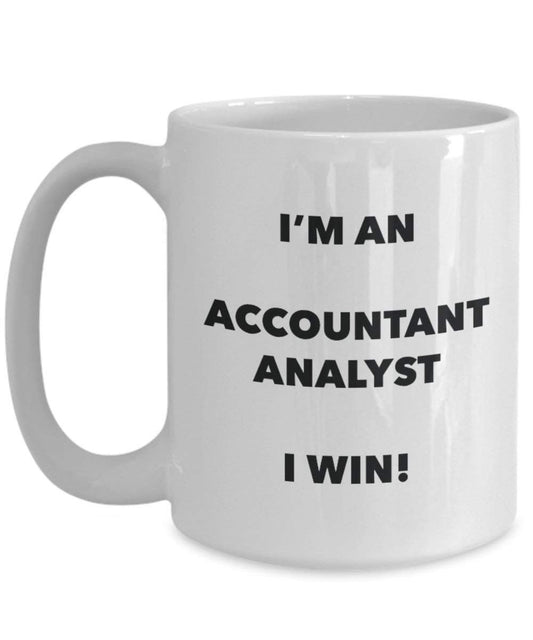 Buchhalter Analyst Tasse – Ich bin Buchhalter Analyst I Win. – Funny Kaffeetasse – Neuheit Geburtstag Weihnachten Gag Geschenke Idee 15oz weiß