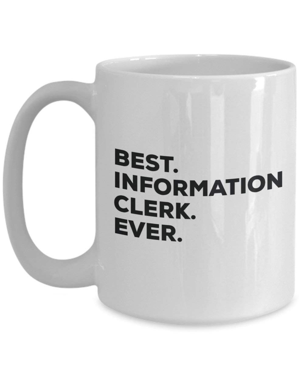 Besten Informationen Clerk Ever Tasse, Funny Coffee Cup – Thank You Anerkennung für Weihnachten Geburtstag Urlaub Einzigartiges Geschenk Ideen 11oz weiß