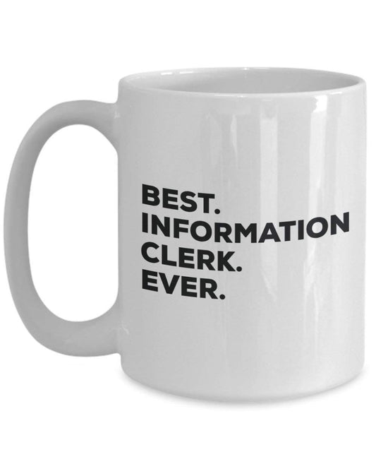Besten Informationen Clerk Ever Tasse, Funny Coffee Cup – Thank You Anerkennung für Weihnachten Geburtstag Urlaub Einzigartiges Geschenk Ideen 11oz weiß