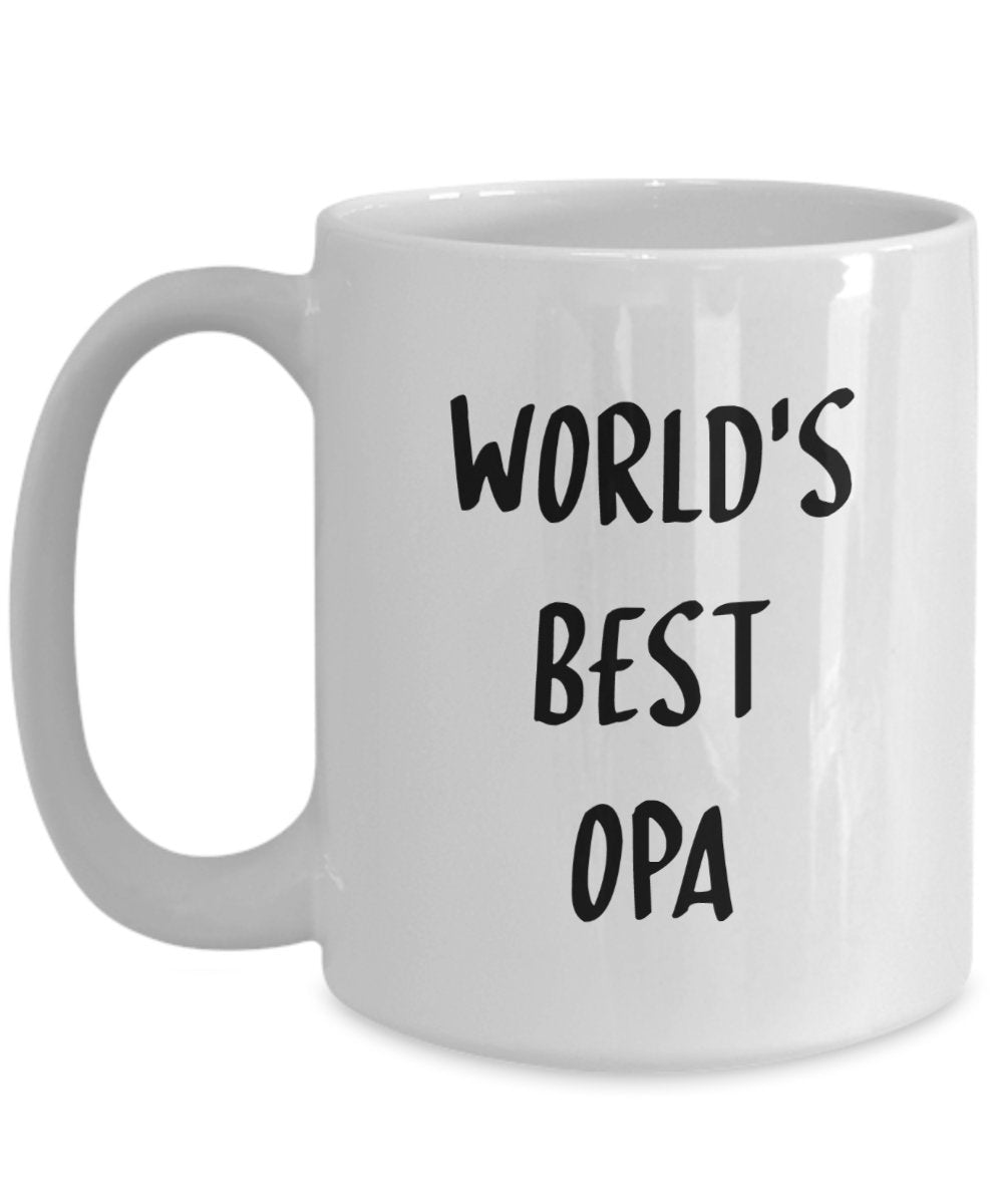 World’s Best Opa Mug - Funny Tea Hot Cocoa Coffee Cup - Novelty Birthday Christmas Anniversary Gag Gifts Idea
