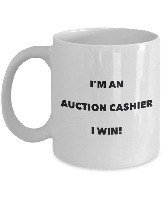 Auction Cashier Mug - I'm an Auction Cashier I win! - Funny Coffee Cup - Novelty Birthday Christmas Gag Gifts Idea