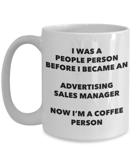Werbung Sales Manager Kaffee Person Tasse – Funny Tee Kakao-Tasse – Geburtstag Weihnachten Kaffee Lover Cute Gag Geschenke Idee