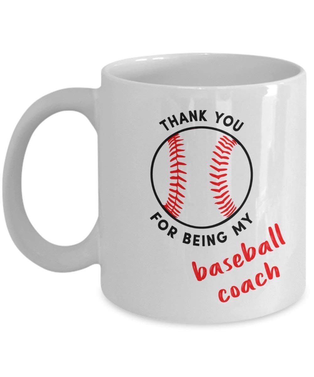 Coach Thank You Geschenk Baseball Tasse – Funny Tee Hot Cocoa Kaffeetasse – Neuheit Geburtstag Weihnachten Jahrestag Gag Geschenke Idee