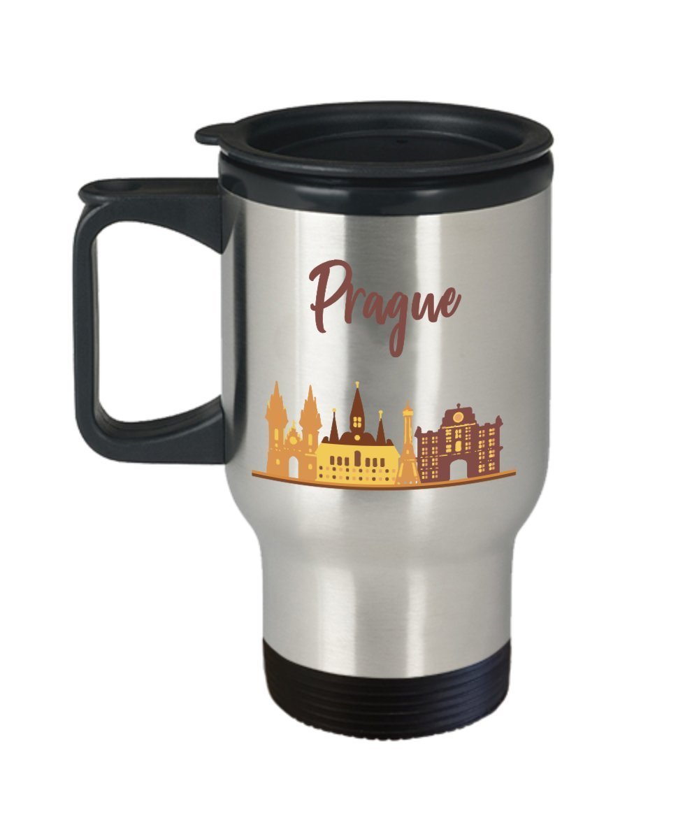 Prague Travel Mug - Funny Tea Hot Insulated Tumbler - Novelty Birthday Christmas Anniversary Gag Gifts Idea