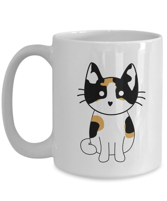 Calico Cat Coffee Mug - Calico Cat Mug - Funny Tea Hot Cocoa Cup - Novelty Birthday Christmas Anniversary Gag Gifts Idea