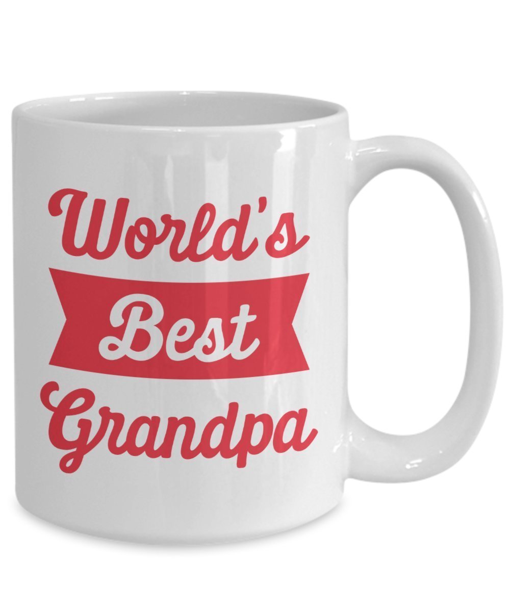 World’s Best Grandpa Mug - Funny Tea Hot Cocoa Coffee Cup - Novelty Birthday Christmas Anniversary Gag Gifts Idea