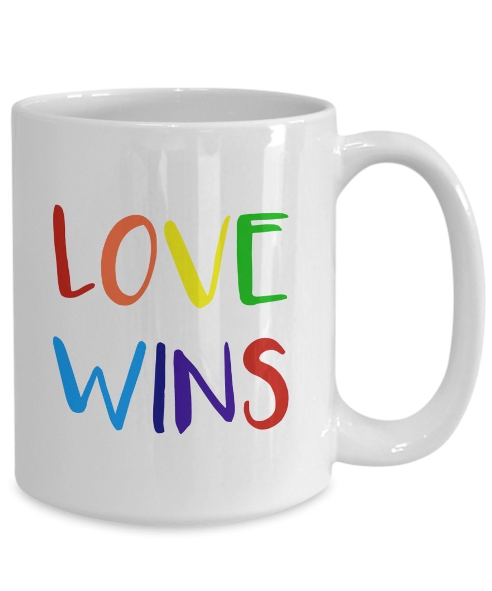 Love Wins Mug - Funny Tea Hot Cocoa Coffee Cup - Novelty Birthday Christmas Anniversary Gag Gifts Idea