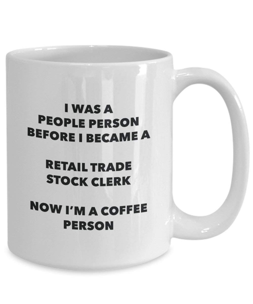 Retail Trade Stock Clerc personne à café Mug Tasse à thé de cacao – rigolo – Anniversaire de Noël amateur de café mignon Gag Gifts Idée 11oz blanc