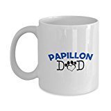 Funny Papillon Couple Mug – Papillon Dad – Papillon Mom – Papillon Lover Gifts - Unique Ceramic Gifts Idea (Dad)